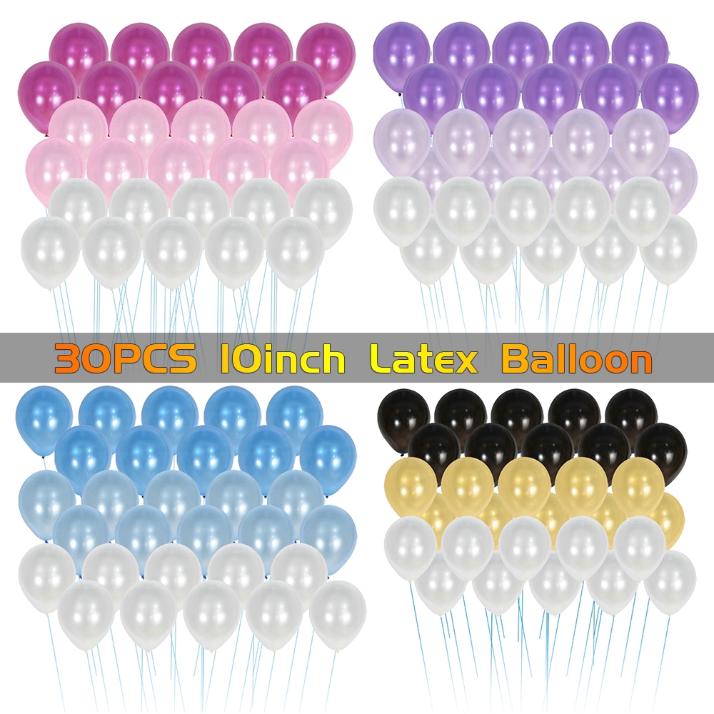 Set 30 bong bóng tròn nhiều màu sắc dùng trang trí tiệc