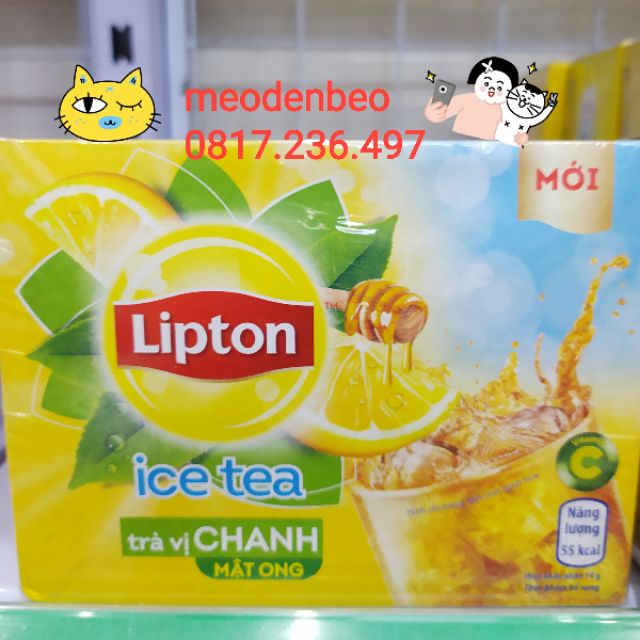 Trà Lipton hòa tan vị đào/ chanh hộp 16 gói 224gr