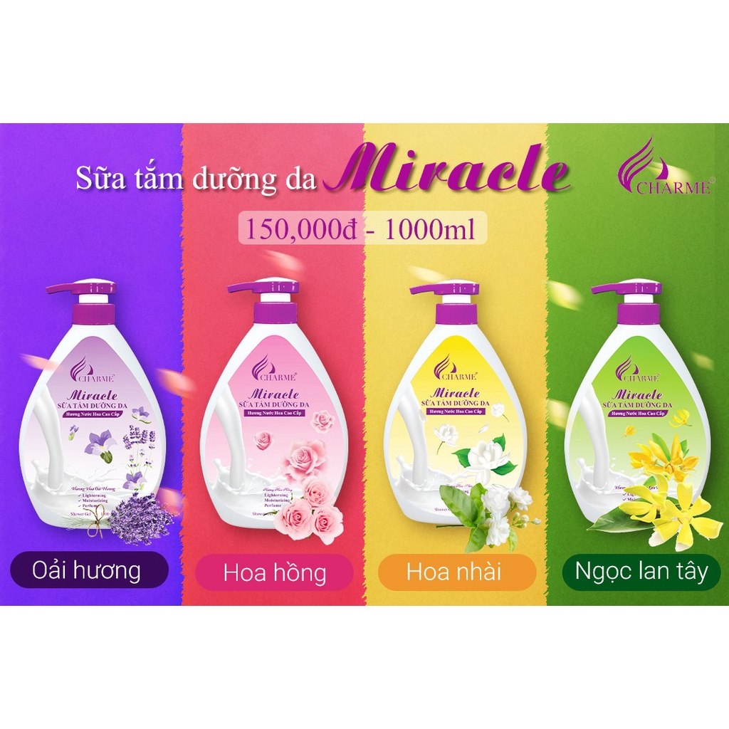 Sữa tắm dưỡng ẩm lưu hương nước hoa Miracle - Charme | Shopee Việt Nam