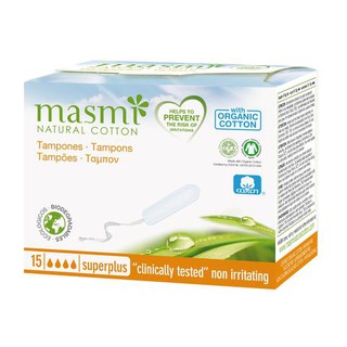 Tampon không cần đẩy 4 giọt hữu cơ Masmi (15m)