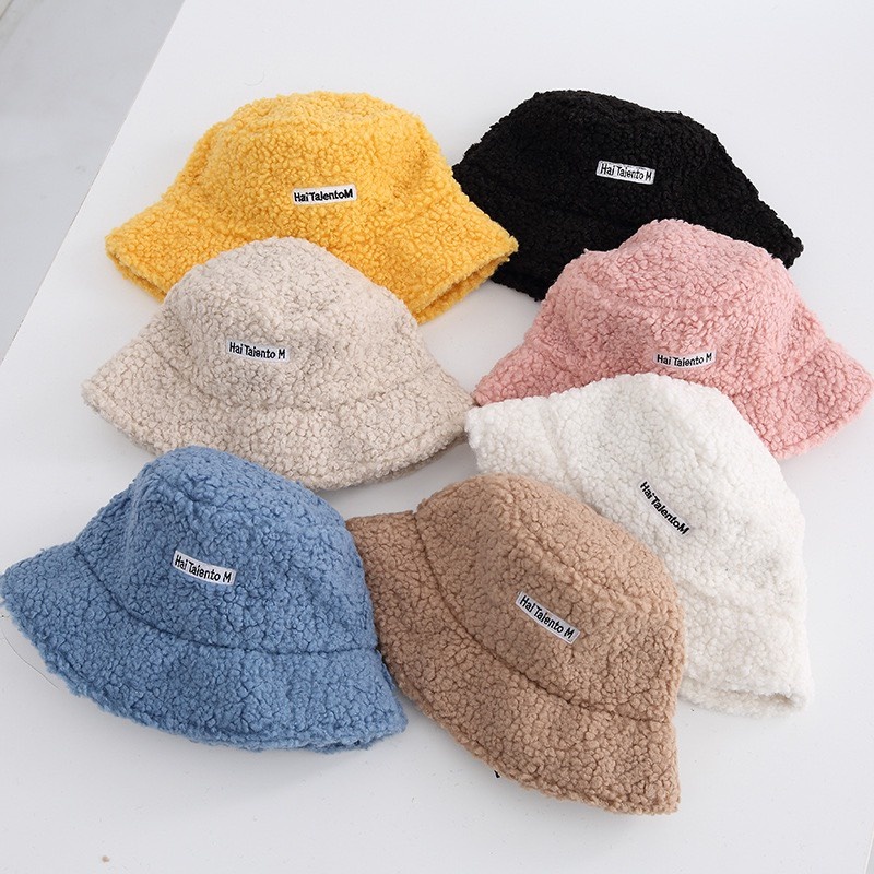 Nón Tai Bèo Vành Cụp Nón Lông Cừu Xù Nhiều Màu Sắc Unisex Nam Nữ