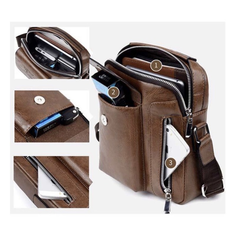 Túi đeo chéo nam thời trang đựng Ipad, điện thoại, ví, đồ cá nhân (kèm ảnh thật cuối trang)