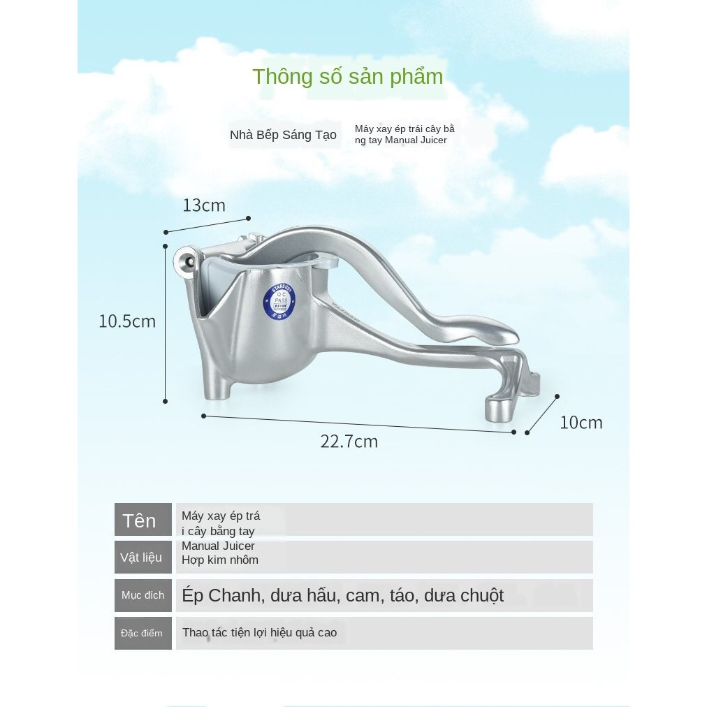 Máy Ép Trái Cây Máy Ép Hoa Quả Cầm Tay Tiện Lợi và Dễ Sử dụng [Hàng Nhật Bản]