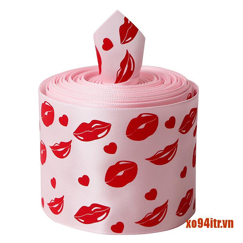 XOITR  4.6M Love Red Lips Polyester Ribbon Valentine's Day Handmade Decoration 13