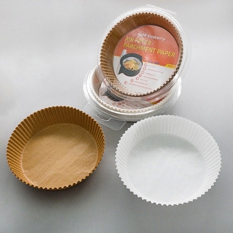 Set 50 Miếng Giấy Lót Nồi Chiên Hình Khuôn Bánh - Giấy lót nồi chiên không dầu miếng lót Giảm Thiểu Tối Đa Dầu Mỡ Bám Vào Nồi Chiên