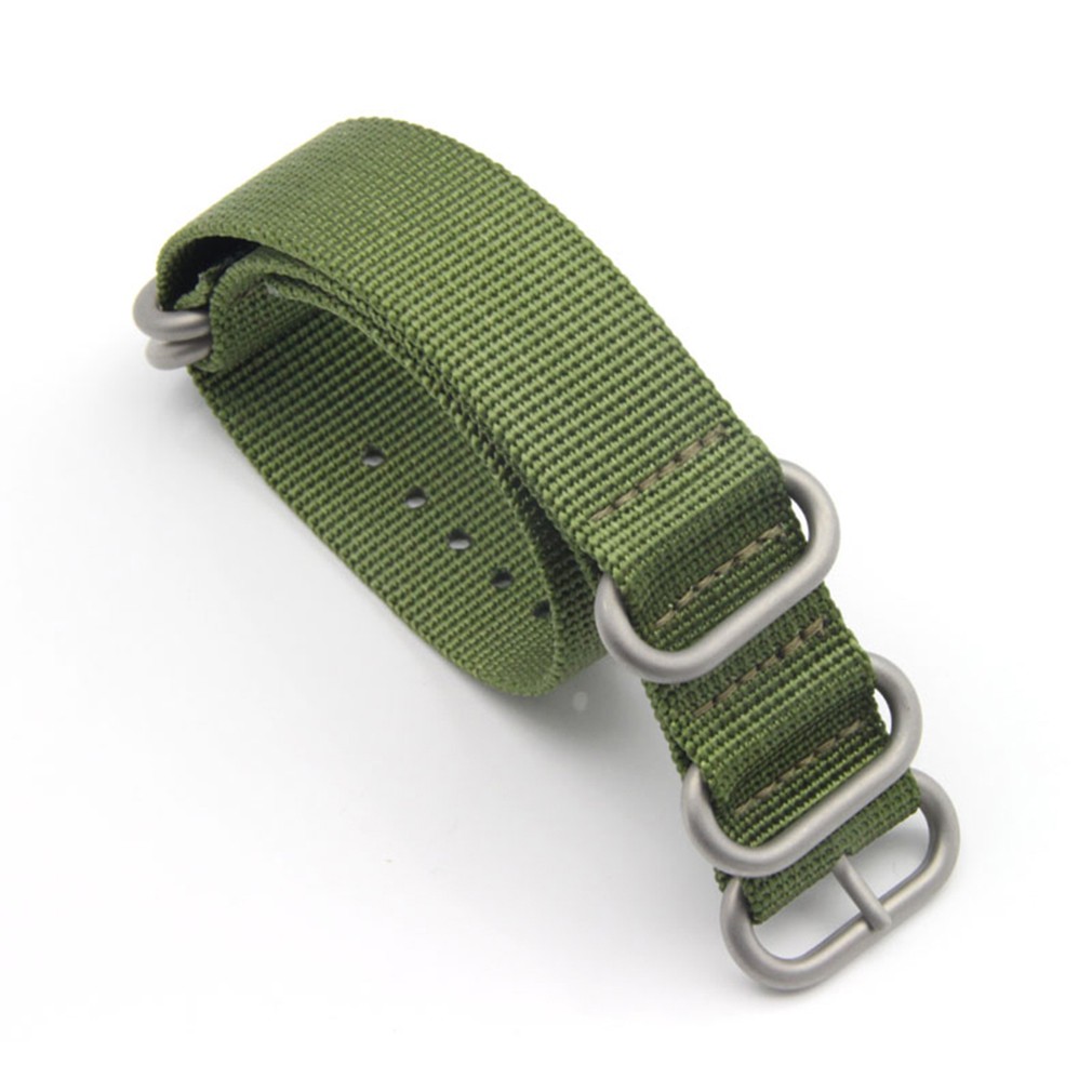 Dây Đồng Hồ Đeo Tay 22mm 24mm 26mm 23mm Nato Zulu Bằng Nylon Màu Xanh Quân Đội