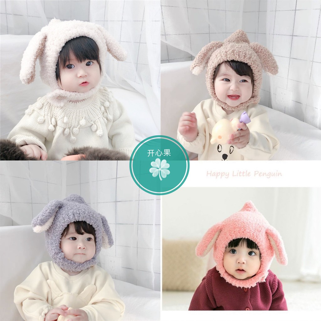 Mũ lông cừu  tai thỏ cho bé yêu , mũ lông ấm áp cho bé
