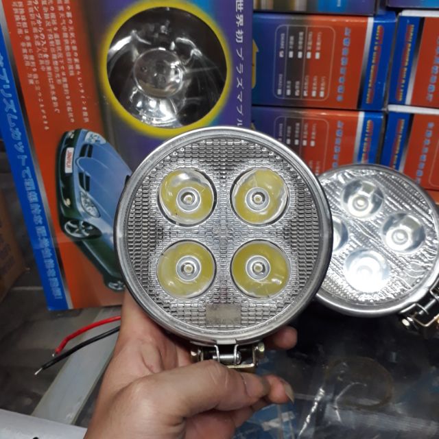 COMBO 2Đèn led trợ sáng ô tô, đèn tròn inox 4 bóng, đèn trợ sáng ô tô, đèn gầm ô tô.(1đôi)