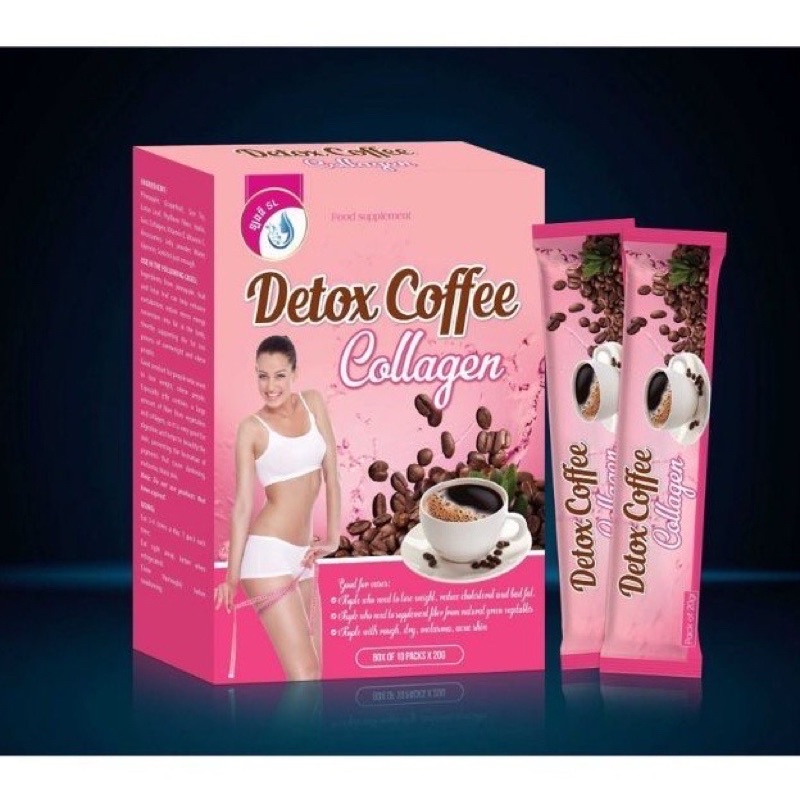 DETOX COFFEE GIẢM CÂN COLAGEN HỘP 10 GÓI  GIẢM MẠNH