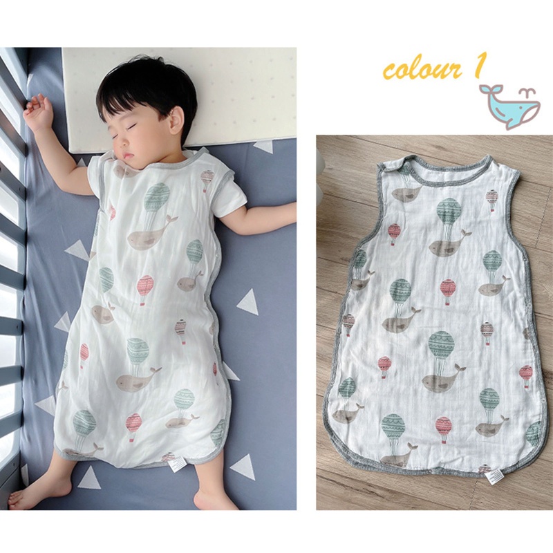 Túi Ngủ Cotton Bốn Lớp Không Tay Dành Cho Bé Sơ Sinh