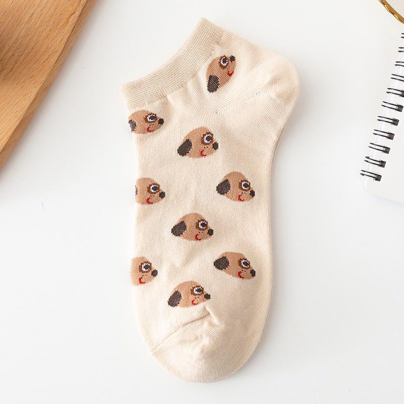 PVN49400 Set 10 đôi tất cổ thấp nữ họa tiết hình gấu dễ thương, vớ nữ phong cách Hàn Giá Rẻ