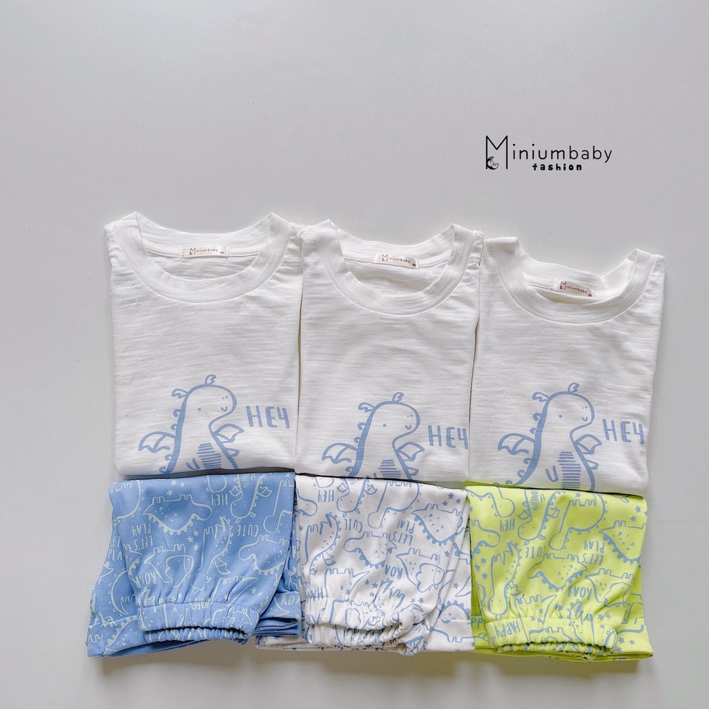 _Bộ cotton sược khủng long cho bé 9 đến 20kg