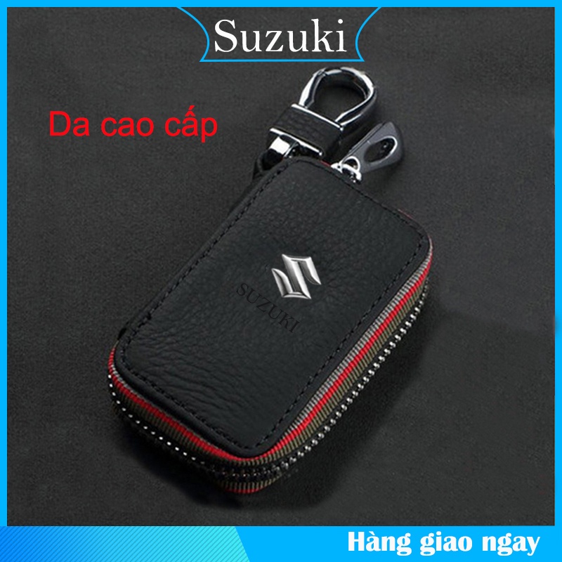 móc chìa khóa xe Suzuki cao cấp móc khóa da túi zipper