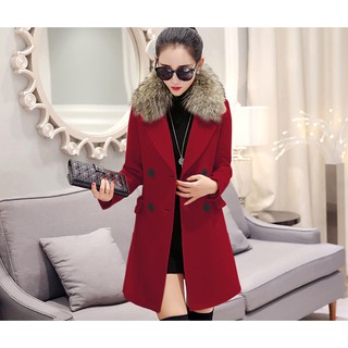 [LH5097] Áo khoác dạ nữ cổ lông cao cấp