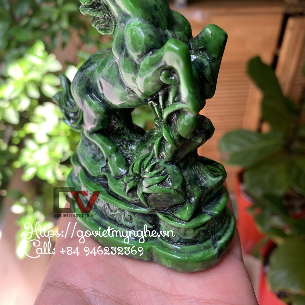 [Biểu tượng chiến thắng] Tượng Đá Trang Trí Ngựa Phong Thủy -  Màu Xanh Lục Bích - Cao 12cm | BigBuy360 - bigbuy360.vn