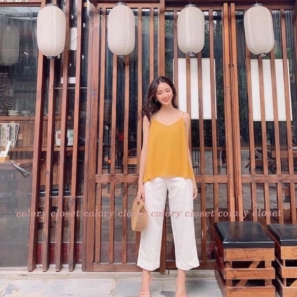 Áo 2 dây đũi mịn siêu xinh, áo hai dây basic nữ - Colory