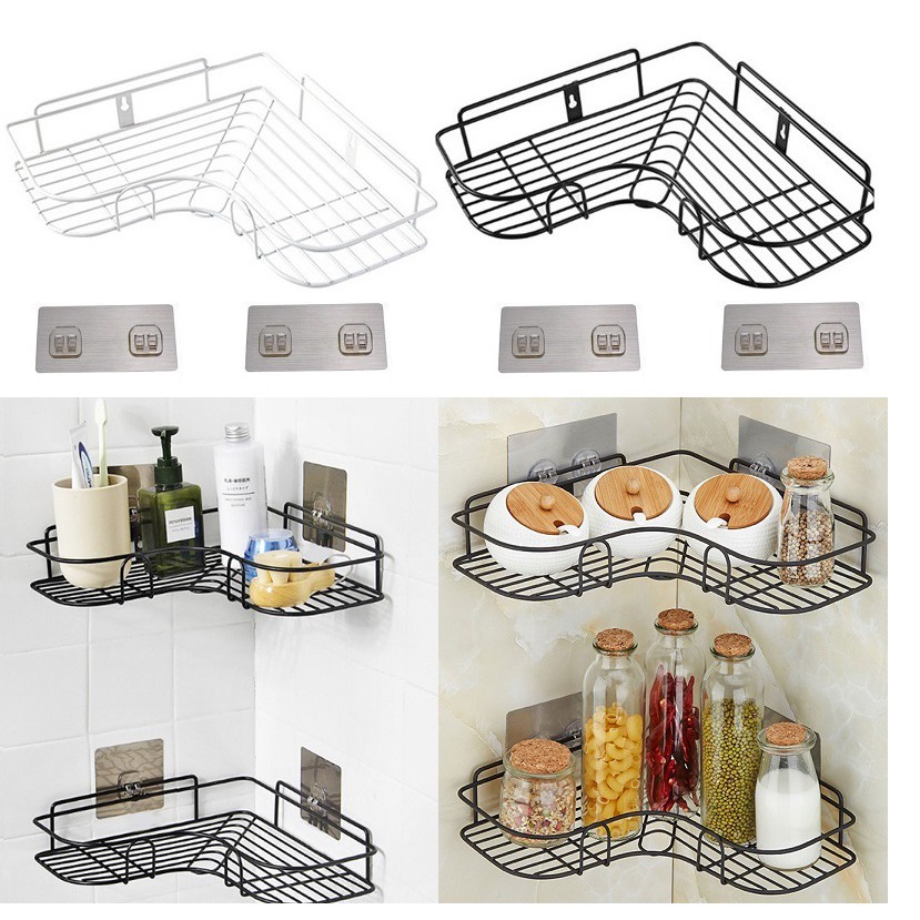 Kệ để đồ dùng phòng tắm gắn góc tường hình tam giác Sắt