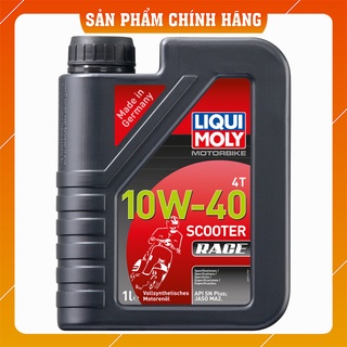 Nhớt Liqui Moly Scooter Race 10W40 1 Lít tổng hợp 100% - Sử dụng cho xe ga SH NVX PCX AirBlade Vario Vespa