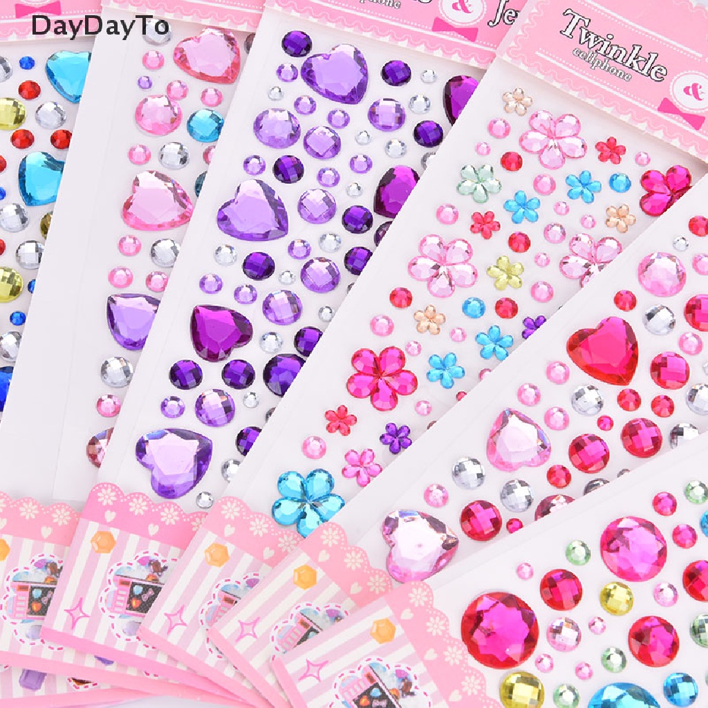 Sticker Dán Tường Bằng Acrylic Họa Tiết Kim Cương 3D DIY Dành Cho Trẻ Em