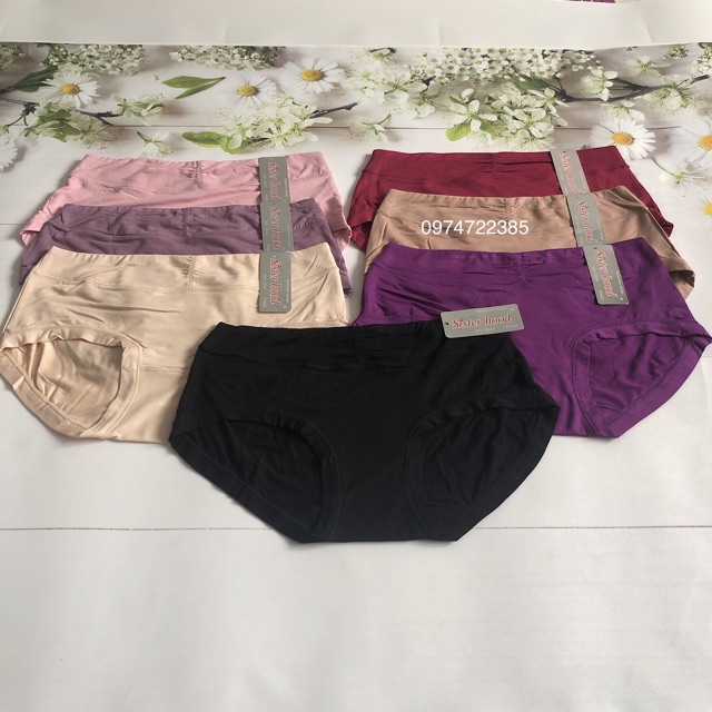 Quần lót nữ cotton Thái lan 3044 cạp vừa vải mềm mát màu da/đen/ruóc/hồng/tím