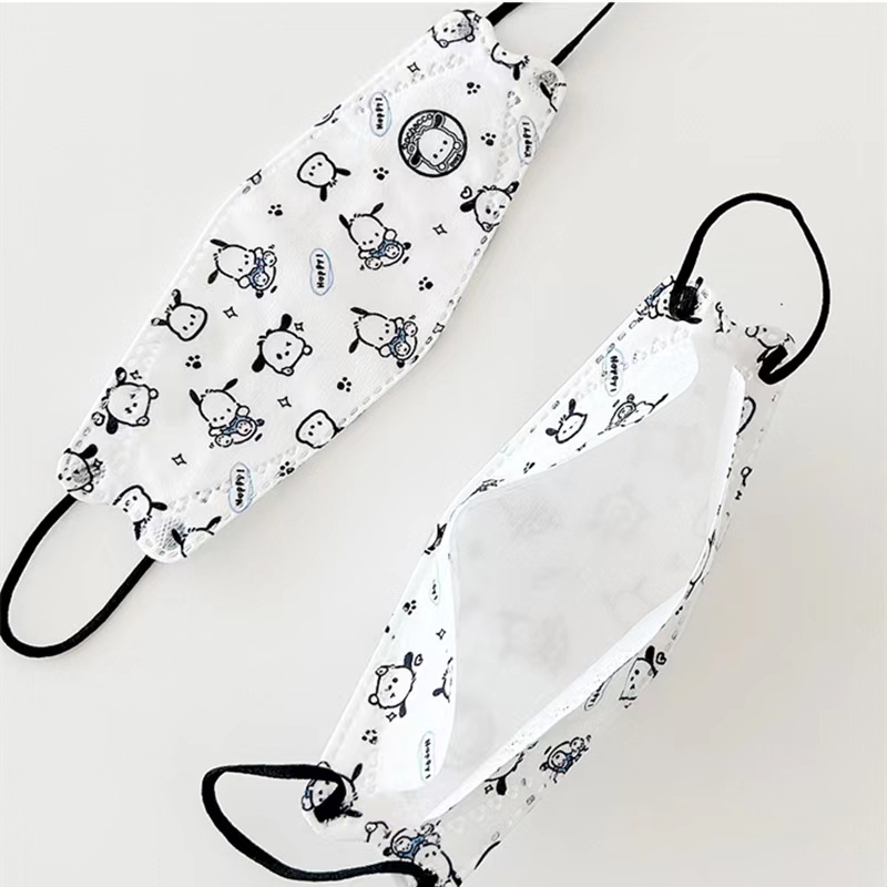 Set 10 / 50 Khẩu Trang K-F-9-4 In Hoạt Hình Hello Kitty My Melody Pochacco Sanrio 3 Lớp Bảo Vệ An Toàn Cho Người Lớn Trẻ Em