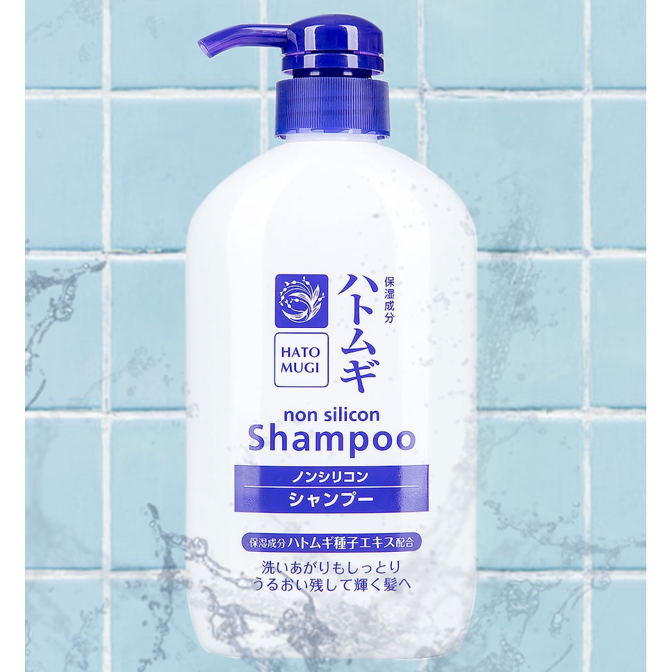 Dầu gội đầu ý dĩ Hatomugi Shampoo 600ml cải thiện tóc khô xơ, hư tổn, giúp làm sạch gàu