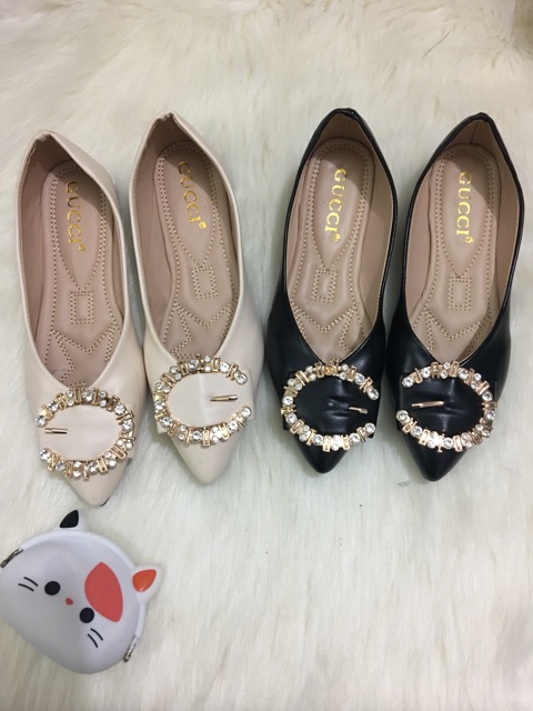 Giày bệt Nữ đính đá chữ C siêu hót