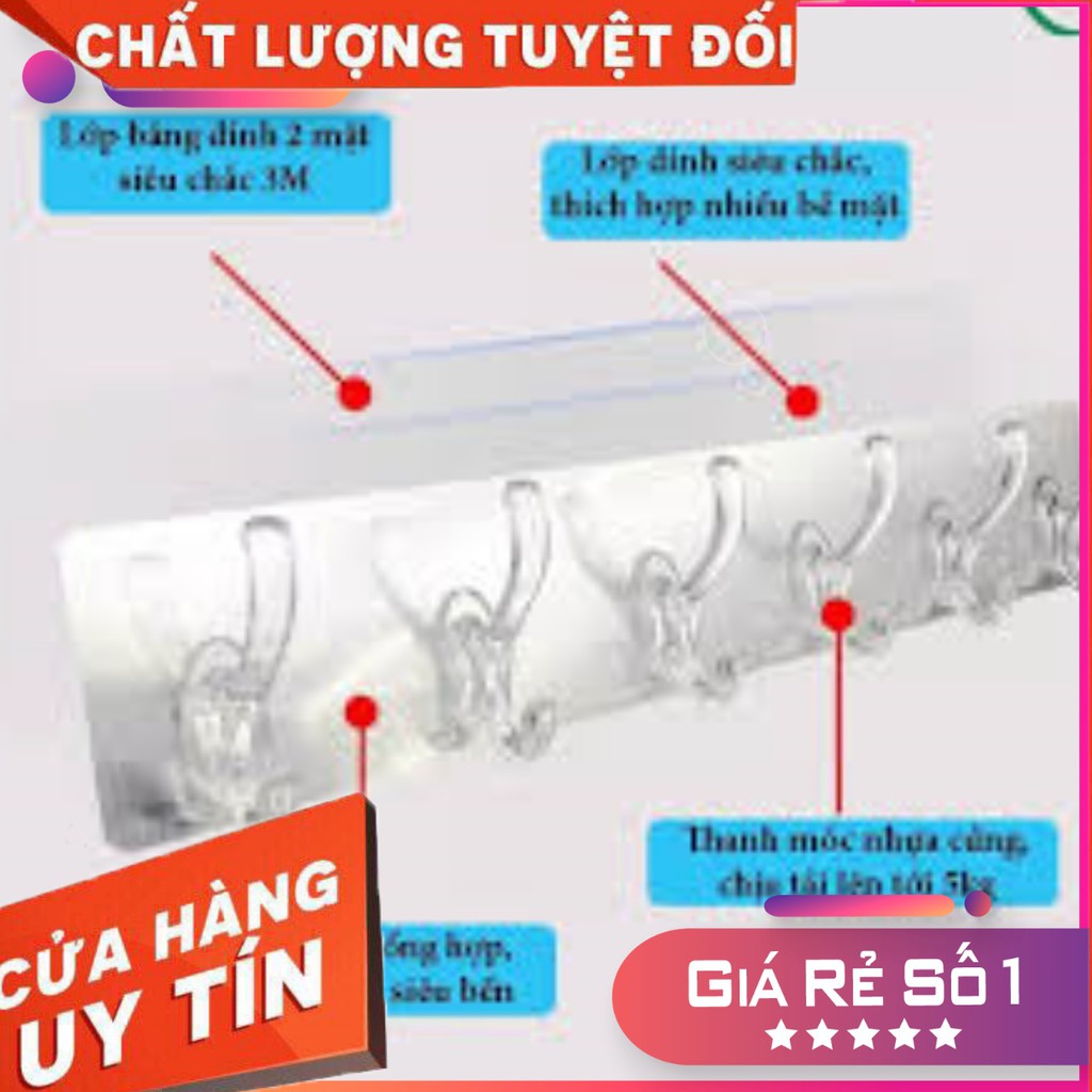 MÓC DÁN TƯỜNG TRONG SUỐT 6 NHÁNH SIÊU TIỆN LỢI