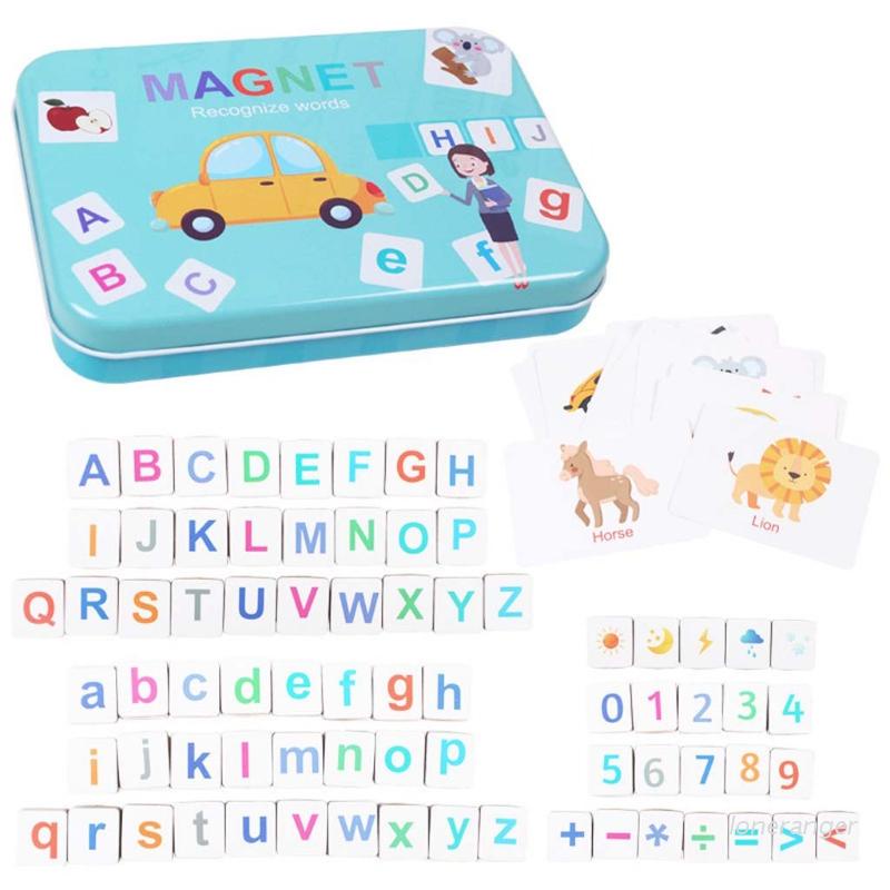 Bộ Đồ Chơi Thẻ Chữ Cái Và Số Bằng Gỗ Có Nam Châm Hít Tủ Lạnh Cho Bé