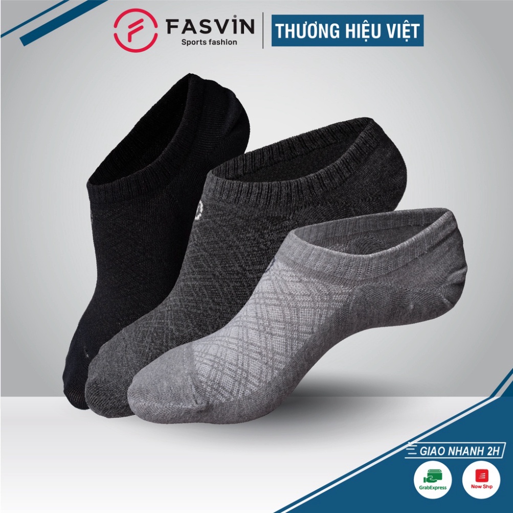 (Hàng Tốt) Tất Nam Cổ Thấp FASVIN Mềm Mịn Co Giãn Tốt TCT22904.HN (ảnh thật)