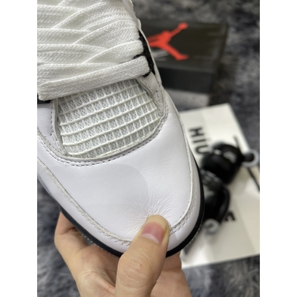 (Híu)Giầy Nam Air Jordan 4 Cement |Xám Trắng | Da Cực Tốt | Đế Khâu Gắn Chip