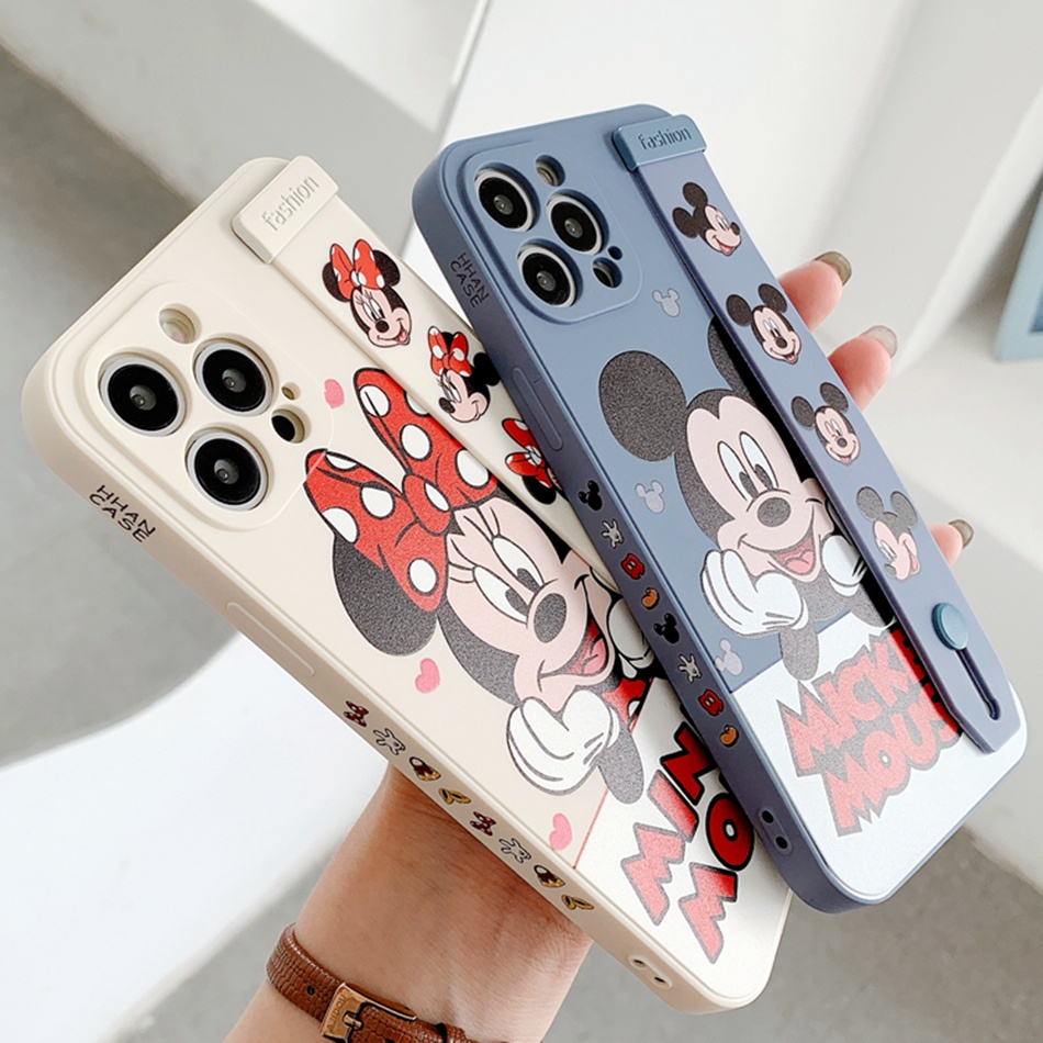 Ốp điện thoại silicon mềm giá đỡ/ dây đeo cho iPhone 12 11 Pro Max 7 8 Plus iPhone X XR XS Msx 11pro 12pro Max