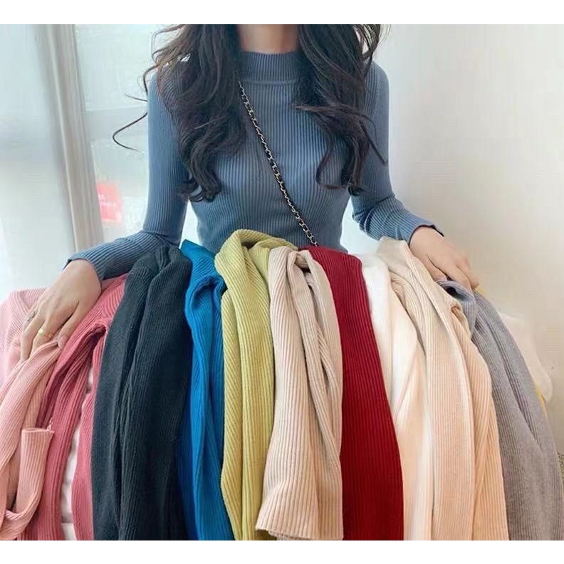 Áo len nữ cổ 3 phân Junnie Closet hàng quảng châu loại 1 | BigBuy360 - bigbuy360.vn