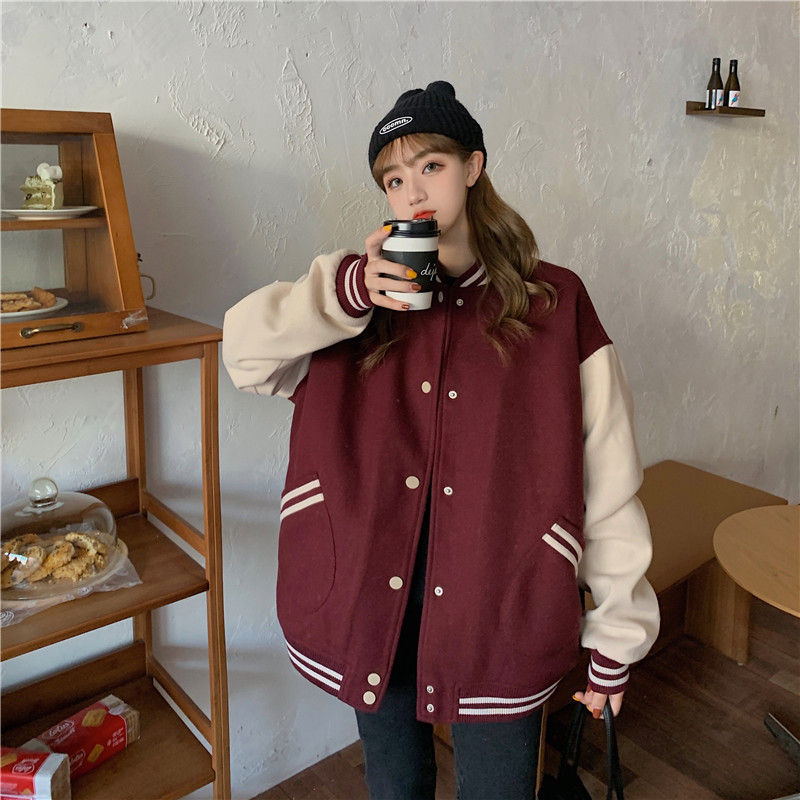 [Áo bomber nữ khoác ngoài kiểu bóng chày] áo bomber nữ from rộng bigsize nỉ kiểu bóng chày thời trang ulzzang hàn quốc | BigBuy360 - bigbuy360.vn