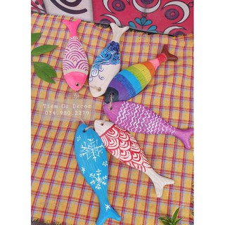 Combo 30 cá gỗ mộc trang trí siZe 9 và 15 cm