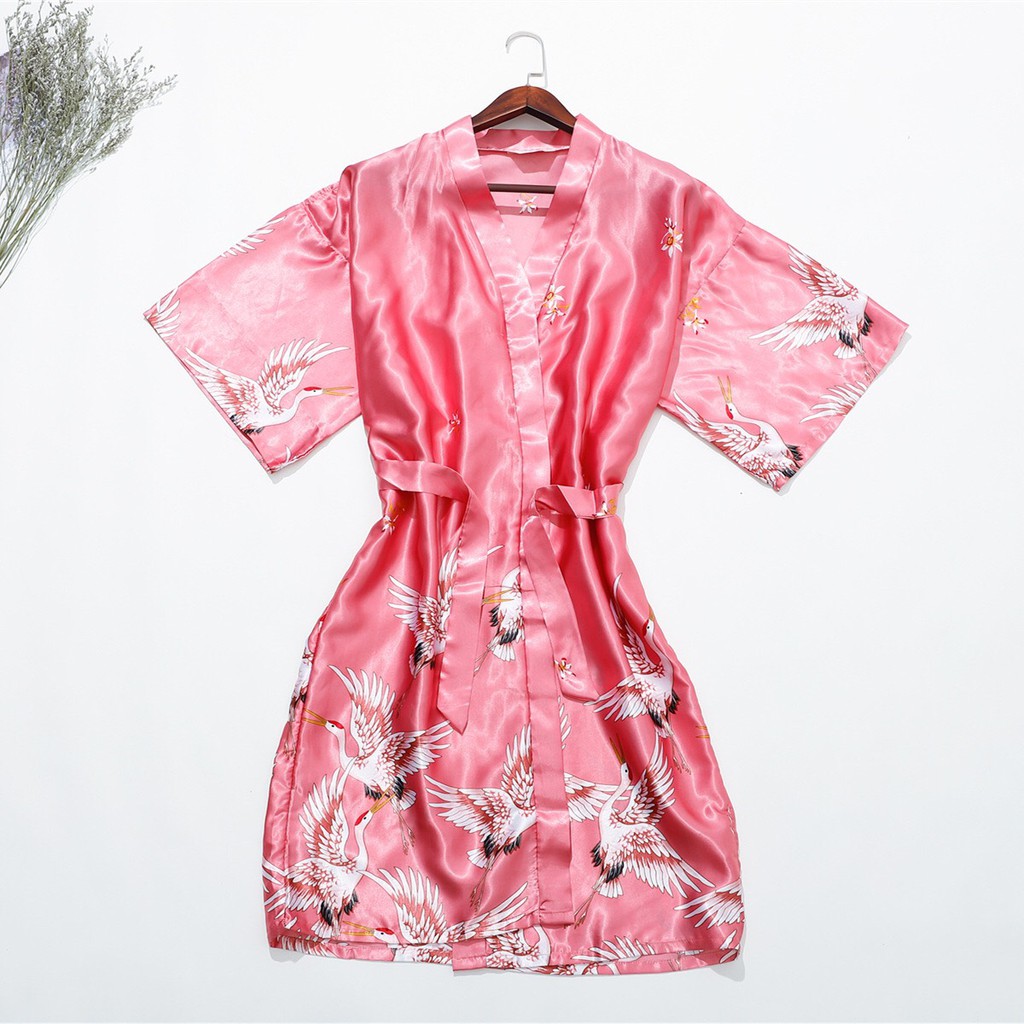 Áo choàng ngủ kiểu kimono in hình chim hạt sang trọng với 4 màu siêu hot | BigBuy360 - bigbuy360.vn