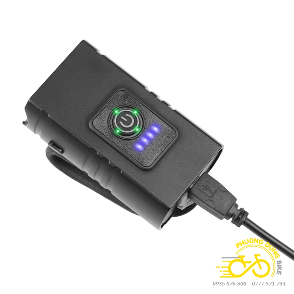 Đèn pha xe đạp 2 bóng T6 BIKE LIGHT 800LM 1000mAh