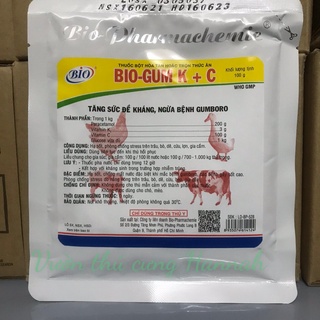 Bio gum k+c 100gr - ngừa gumboro, tăng sức đề kháng trên gia súc, gia cầm