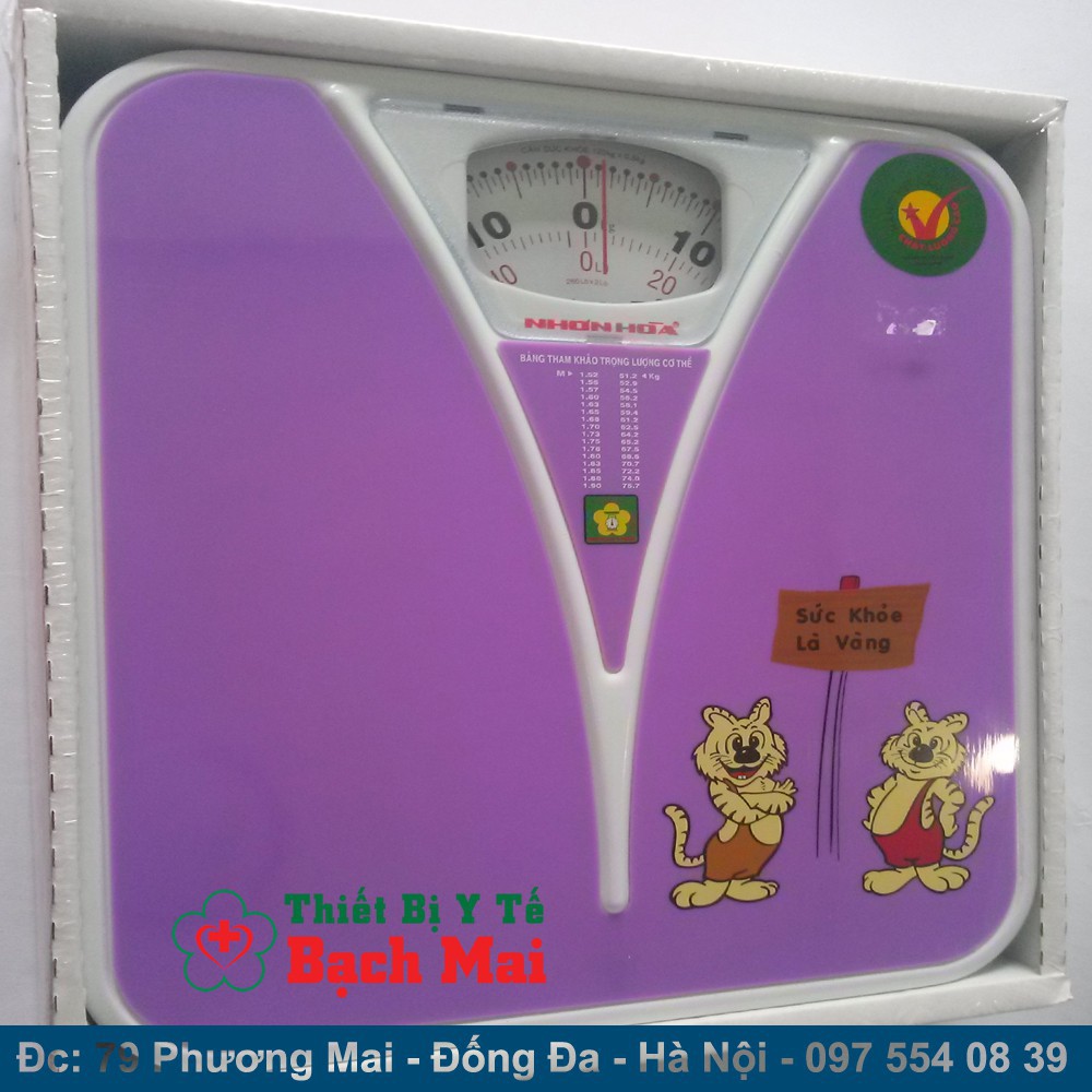 ✠﹉Cân Sức Khoẻ Cơ Học Nhơn Hoà 120kg [BẢO HÀNH 01 NĂM]