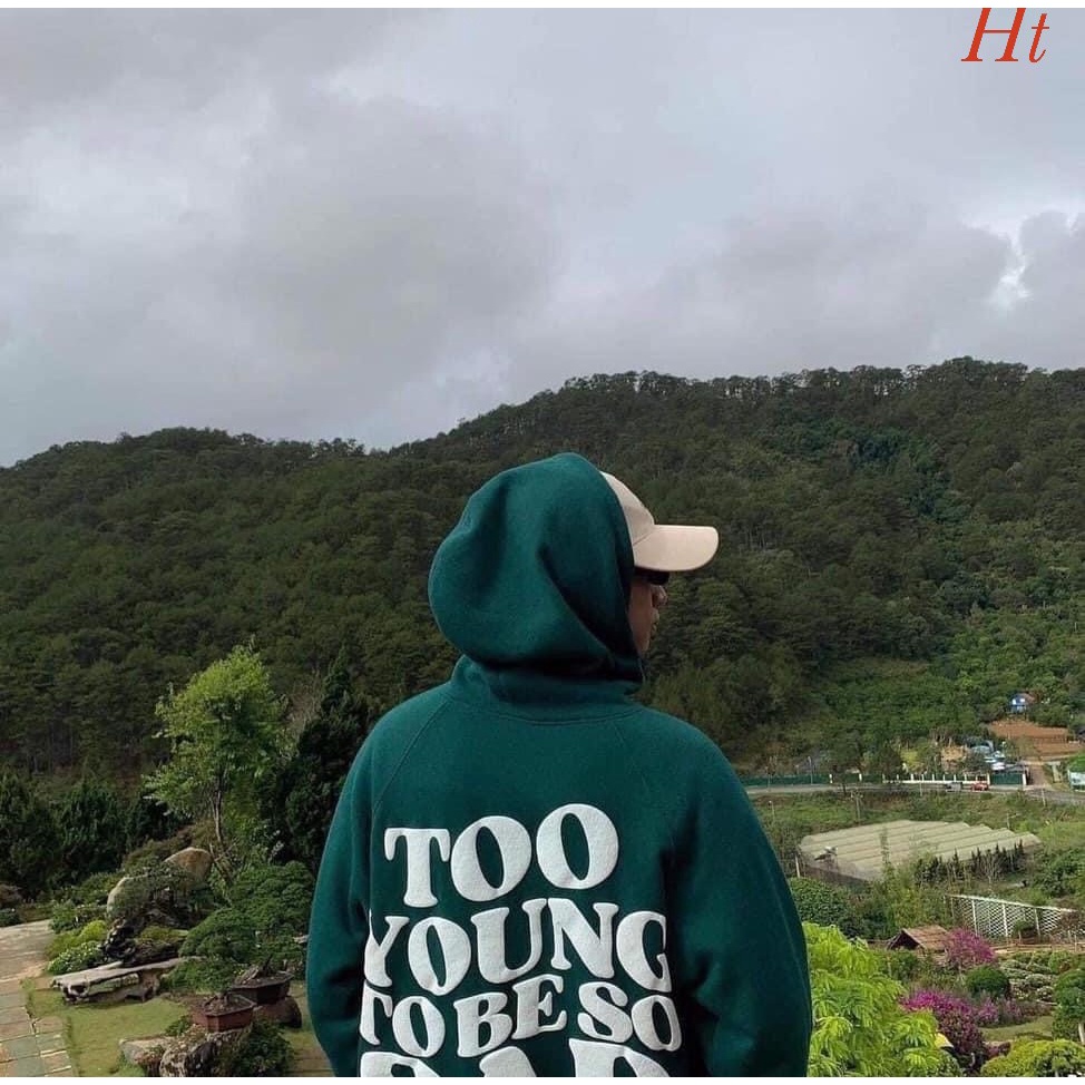 Áo hoodie Nam Nữ in chữ Too  chất nỉ cotton form thụng