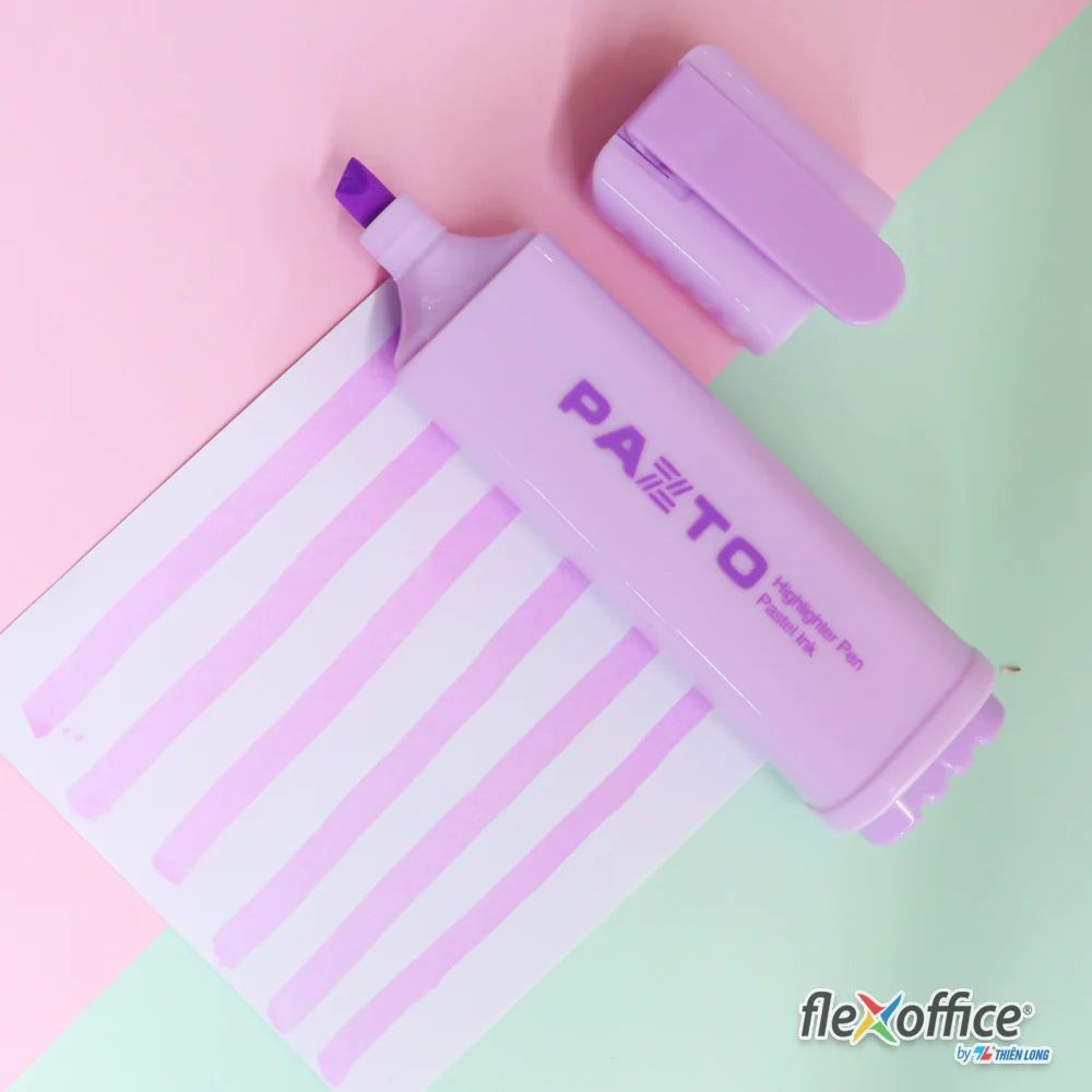 Bút dạ quang màu Pastel Thiên Long Flexoffice Pazto FO-HL009/VN - Bút nhớ dòng rửa được HL-009