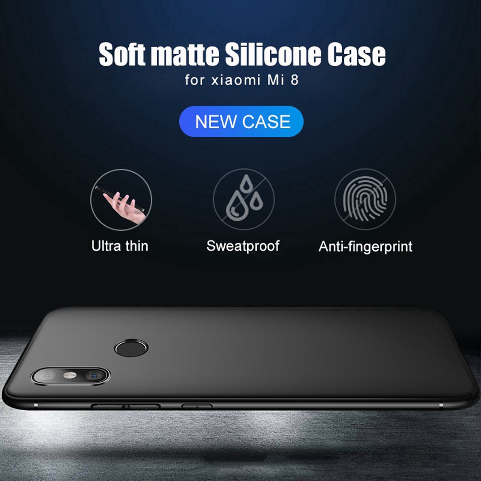 Ốp điện thoại silicon TPU màu trơn nhám mềm siêu mỏng cho Xiaomi Mi 8 Pro SE Mi 9 10 Mi 11 Ultra