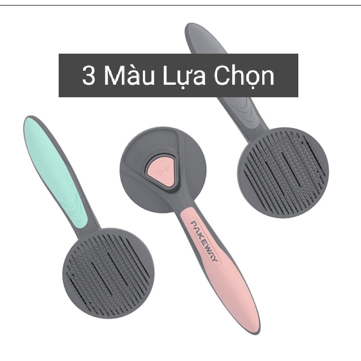 SIÊU PHẨM LƯỢC PAKEWAY T9 - LƯỢC CHẢI LÔNG MÈO CÓ NÚT BẤM ĐẨY LÔNG