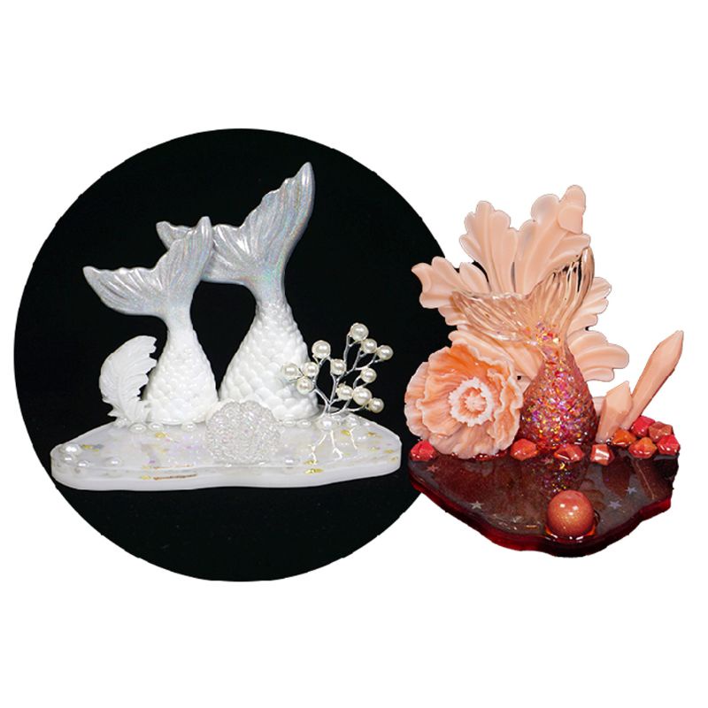 Sa Khuôn Làm Đế Lót Ly Bằng Resin Epoxy Họa Tiết Pha Lê / Đá Mã Não Phong Cách Giáng Sinh DIY