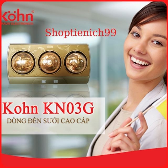 [BH 5 NĂM] Đèn Sưởi Nhà Tắm Kohn ( Đức) 3 Bóng KN03G (KP03G) Chính Hãng Siêu Bền Giá Rẻ Bảo Hành 5 Năm Bóng Hỏng 1 Đổi