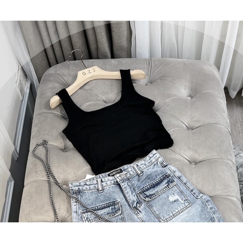 BÁN SỈ ÁO BA LỖ ZIP 2 MÀU ĐEN TRẮNG CHO NỮ | BigBuy360 - bigbuy360.vn