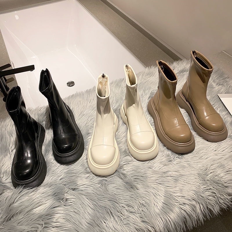 Boot da không dây cổ cao Ulzzang đế 4p dành cho nữ , hàng siêu nhẹ chuẩn loại 1