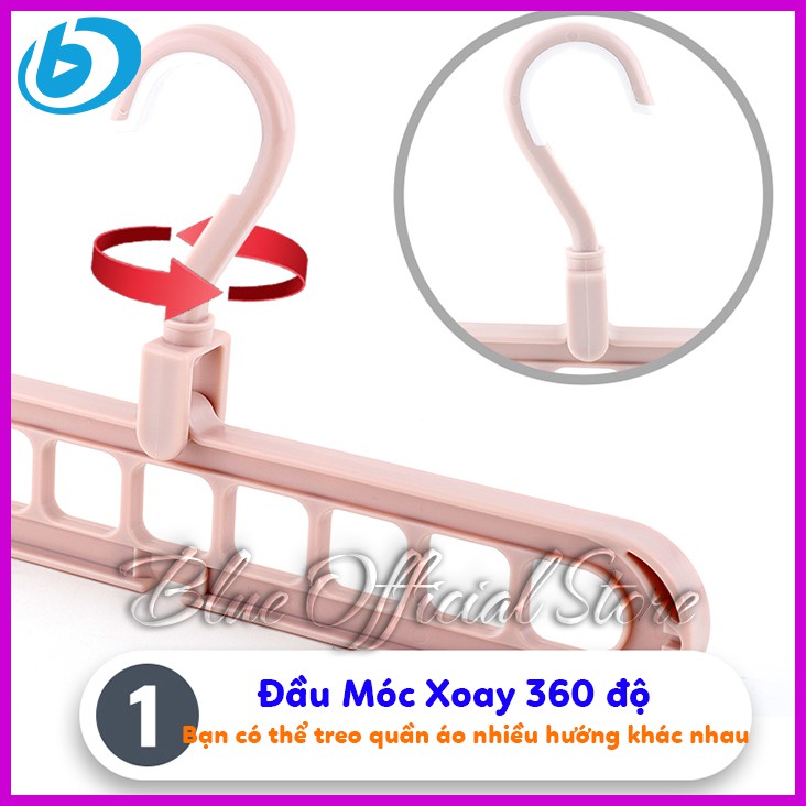 Móc Treo Quần Áo ⭐Móc Treo Đồ 🎉 Đa Năng Tiết Kiệm Diện Tích ⭐Móc Treo Tường 🎉9 Lỗ Tiện Dụng 🥂 Đồ Gia Dụng 🥂 Thông Minh