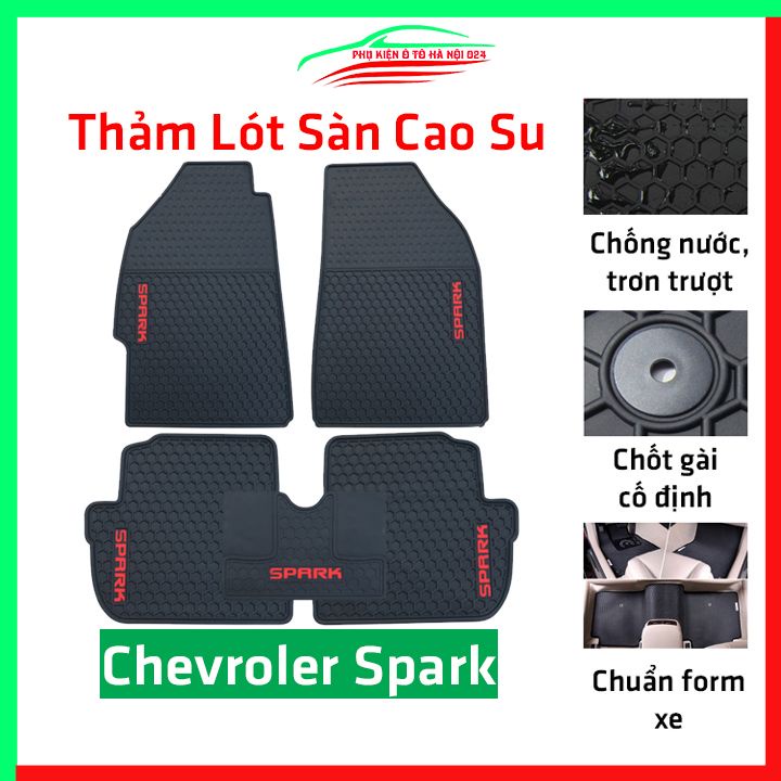 Thảm lót sàn cao su cho xe Chevrolet Spark 2011-2023 hàng chuẩn theo xe chịu lực tốt