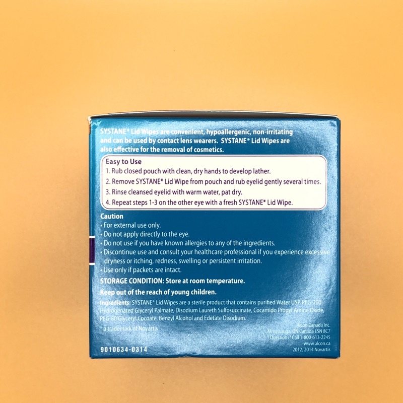 Khăn giấy vệ sinh mắt chống bụi Systane lid wipes